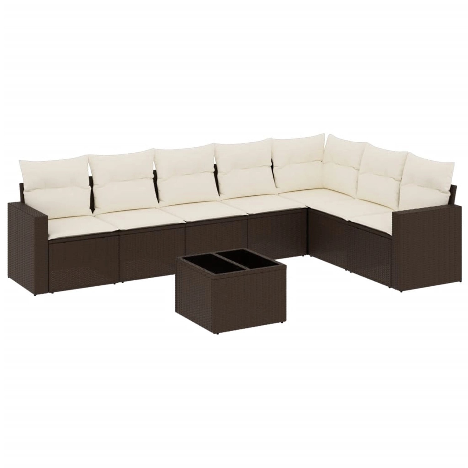 vidaXL 8-Tlg Garten-Sofagarnitur mit Kissen Braun Poly Rattan 3219053 günstig online kaufen