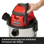 Einhell Akku-Nass-Trockensauger TC-VC 18/20 Li Solo mit Zubehörhalterung.