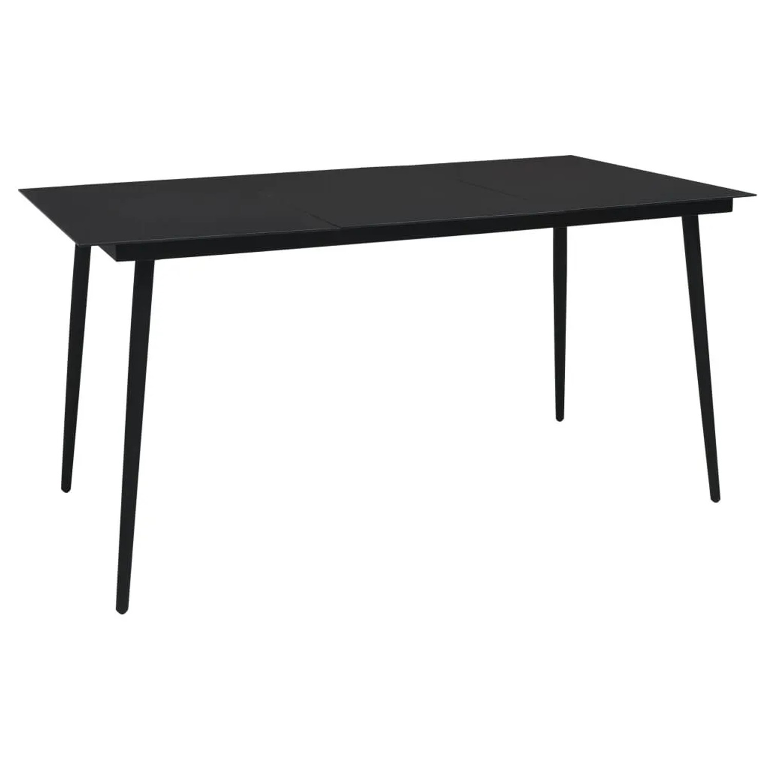 Furnicato Garten-esstisch Schwarz 150x80x74 Cm Stahl Und Glas