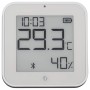 Weißer Shelly BLU H&T Sensor mit Display zur Temperatur- und Feuchtigkeitsmessung.