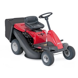 Roter MTD Rasentraktor Smart Mini-Rider 60 mit Grasfangbox.