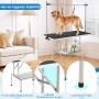 Costway klappbarer Hundepflegetisch mit Netzkorb und Golden Retriever Hund.