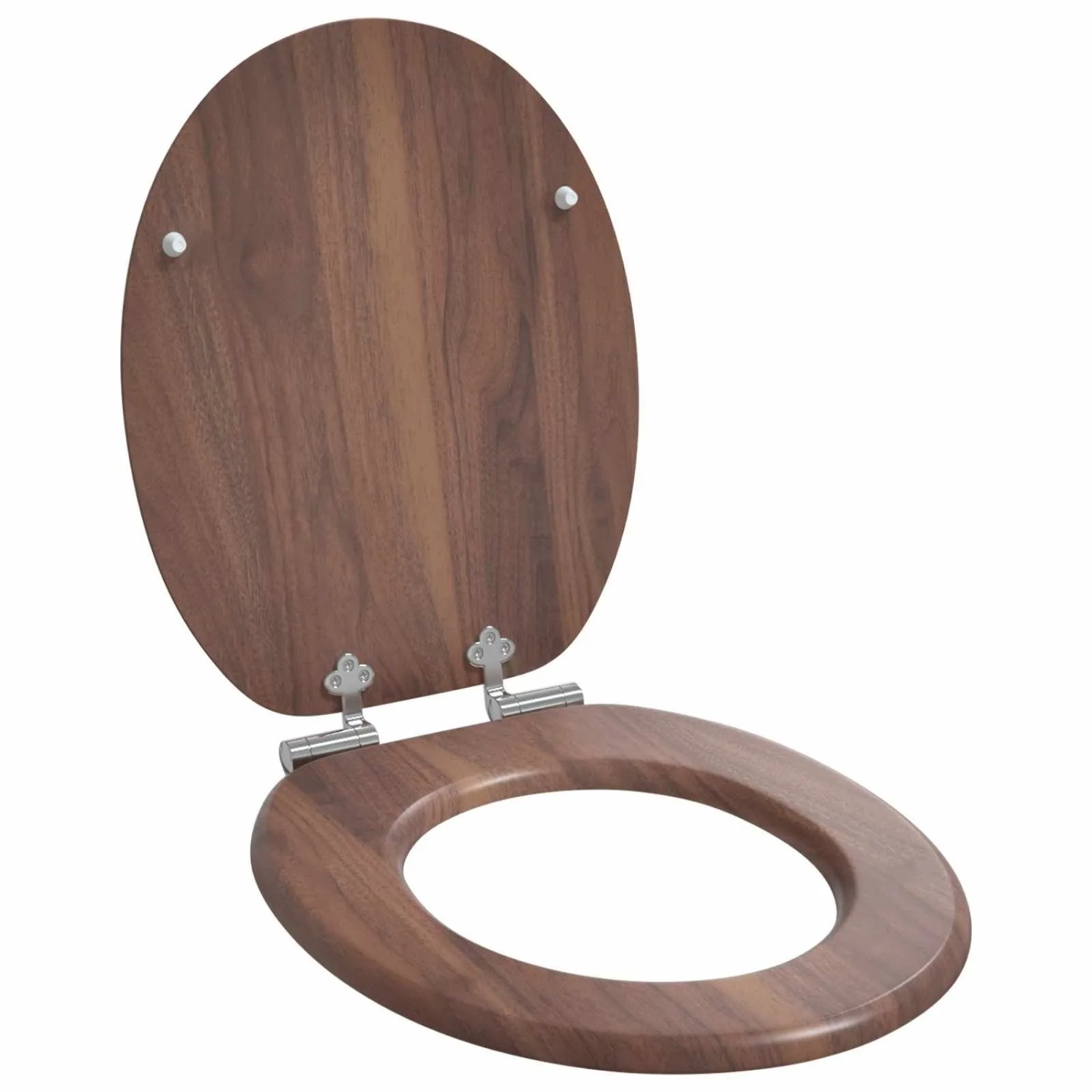 vidaXL Soft-Close Toilettensitz Braun 44 x 38 cm MDF-Platte 42027174