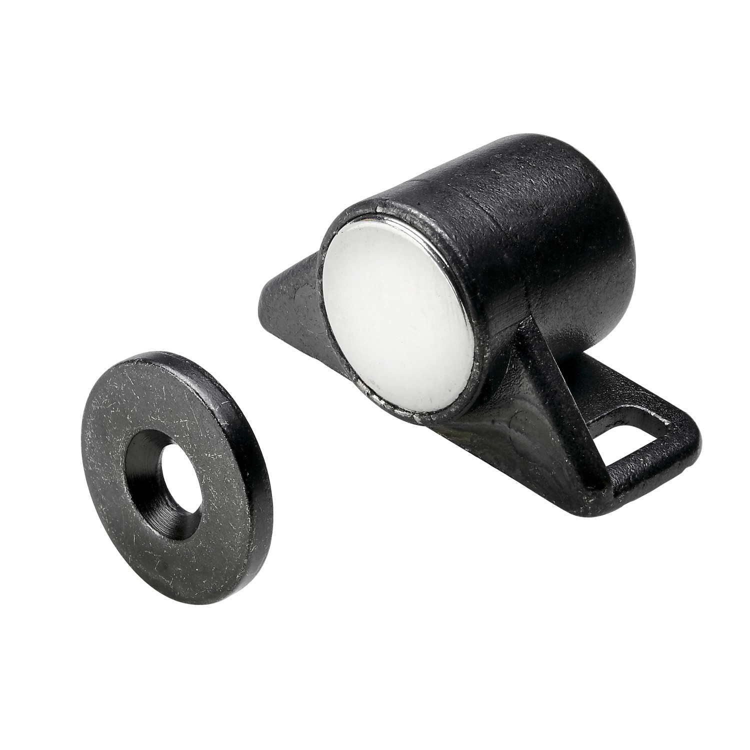 Hettich Magnetschnäpper in Gunmetal, verstellbar, für Möbeltüren. Haushaltshelfer für sanftes Schließen.