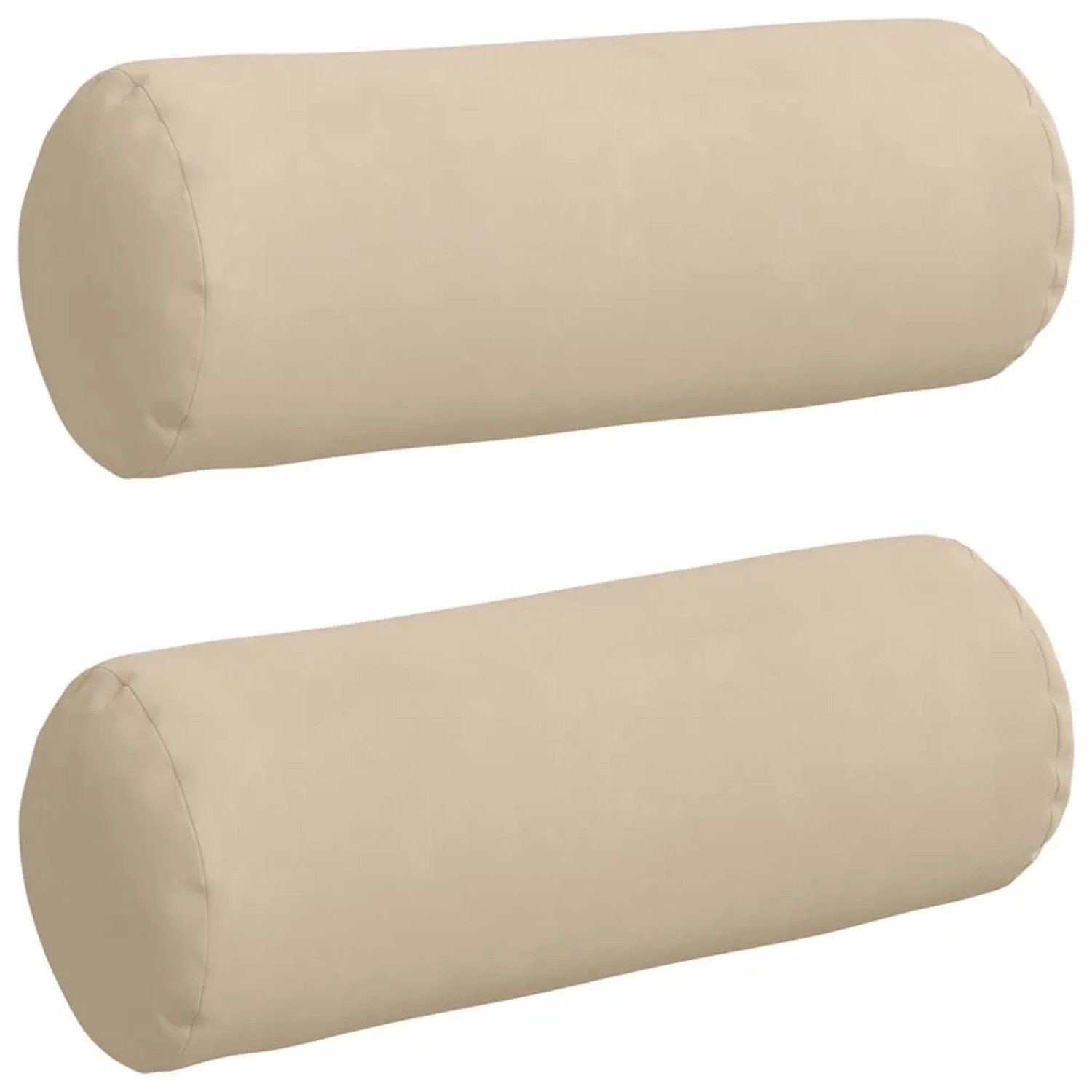 vidaXL Bolsterkissen 2 Stück Creme Ø 25 x 70 cm Mikrofaserstoff 42014344