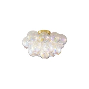 QAZQA Design Deckenleuchte Messing mit Regenbogenglas 4-flammig Uvas