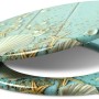 Sanfino WC-Sitz Caribbean Blue mit Absenkautomatik, Holz, maritimes Motiv mit Muscheln und Seesternen.
