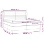 vidaXL Boxspringbett Creme 200x200 cm mit Maßen. Bettgestell, Matratze und Kopfteil sind dargestellt.