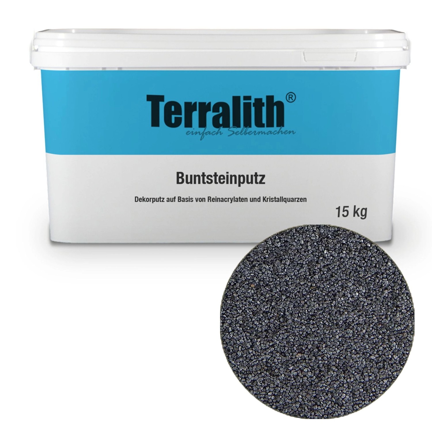 Terralith Buntsteinputz Mosaikputz 2mm -15 kg- BSP36 Grau Anthrazit