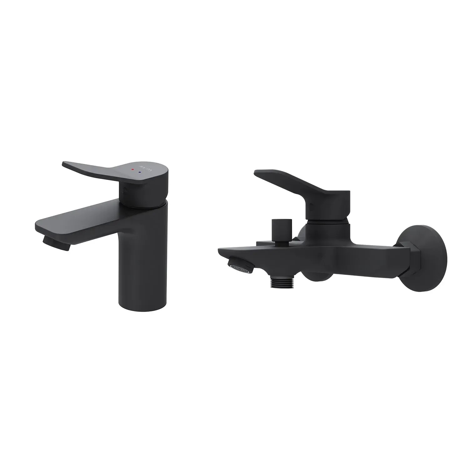 AM.PM Armaturen-Set: Waschtischarmatur und Wannen-/Brausearmatur F428XA39 X-Joy Schwarz