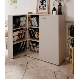 Furn.Design Schuhschrank Samtfarben 100 x 110 cm 2-türig 12 Fächer Logu
