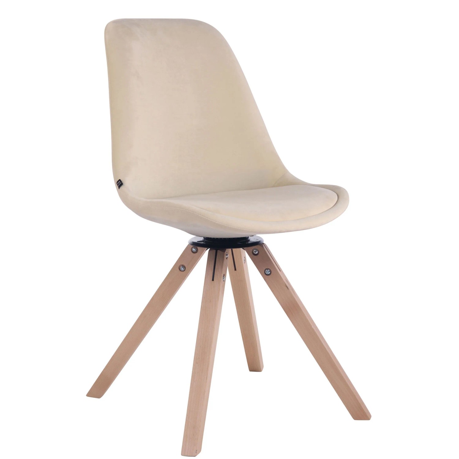 CLP Esszimmerstuhl Troyes Samt Square Creme/Natura