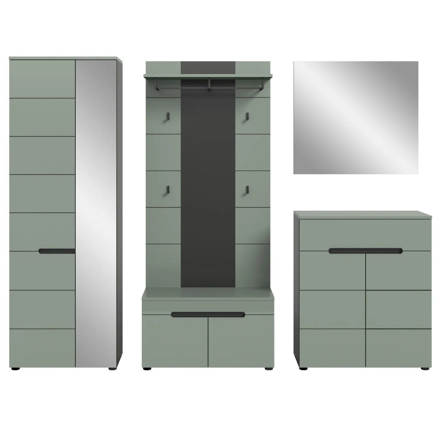Inn.Furn Garderoben-Set 5-teilig in Salbei und Grau 255 cm Cooper_8