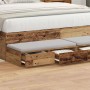 vidaXL Bettschubladen Altholz-Optik, Holzwerkstoff. Offene Schubladen mit Kissen als Bettbank für Schlafzimmer. 120x36,5cm.