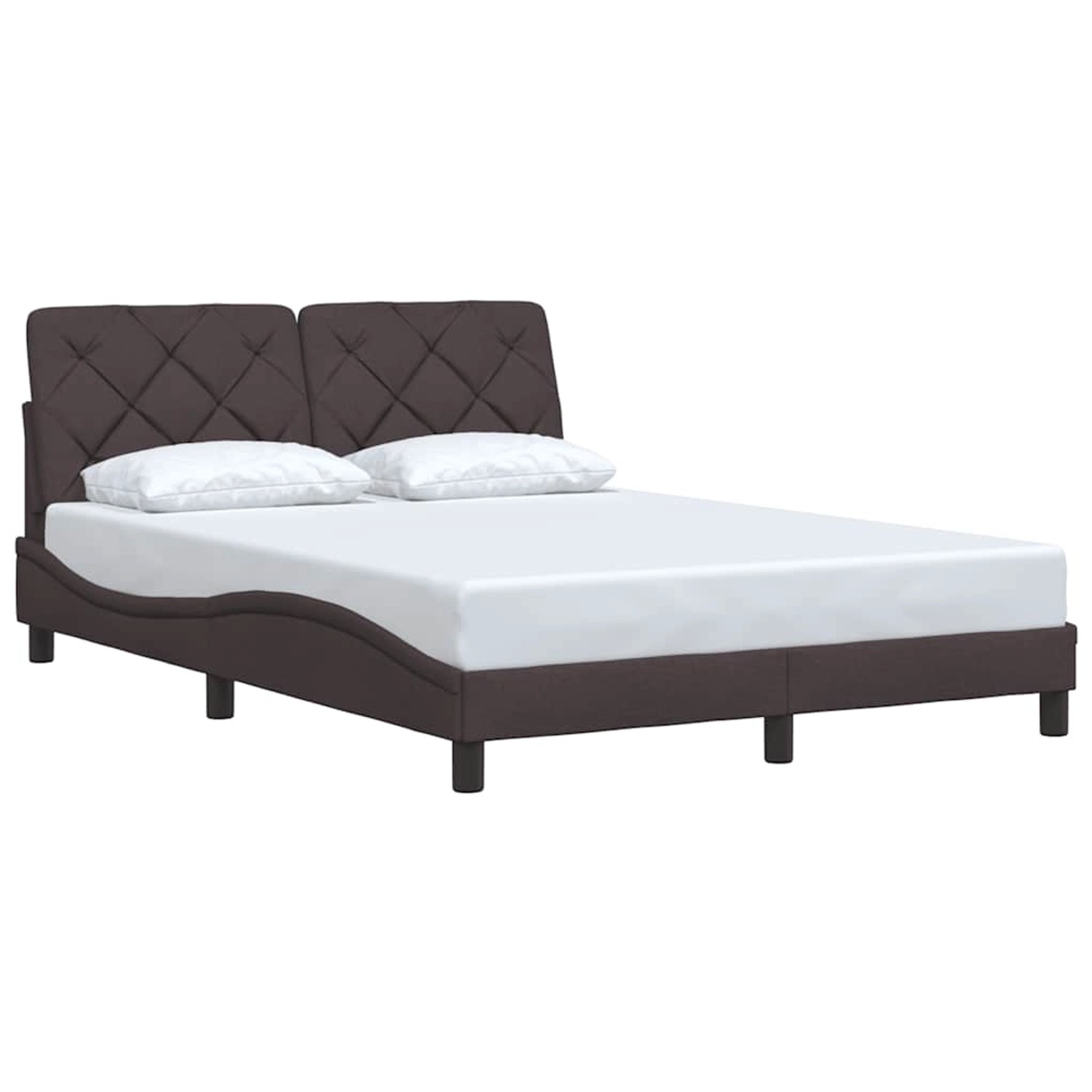 vidaXL Bettgestell ohne Matratze Dunkelbraun 140x200 cm Stoff 3310604 günstig online kaufen