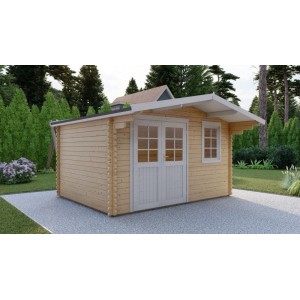 Finn Art Blockhaus Klassisches 40mm Gartenhaus Norwegen 16 mit 18mm Fußboden