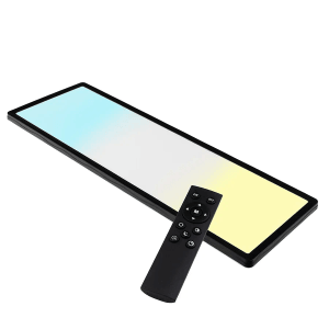 LUXULA LED Panel 58x20cm 24W 2200lm IP44 Wassergeschützt CCT Dimmbare Deckenleuchte Fernbedienung 3000K bis 6500K Warm- Kaltweiß Aufbauleuchte Schwarz