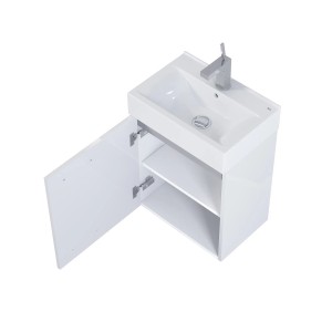 Roca Waschplatz Diego mit 1 Tür 61 cm x 45 cm x 30,5 cm Weiß Hochglanz