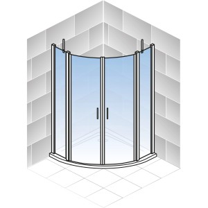 Schulte ExpressPlus Runddusche AlexaStyle2.0 mit Duschwanne, 80x80cm. Elegante, teilgerahmte Duschkabine.