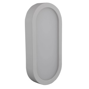 Weiße, ultraflache REV LED-Ovalleuchte mit HF Sensor für Wand und Decke. Perfekt als Feuchtraumleuchte.