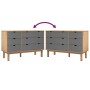 vidaXL Schubladenschrank OTTA, braun/grau, Kiefernholz, 6 Schubladen, skandinavisches Design.