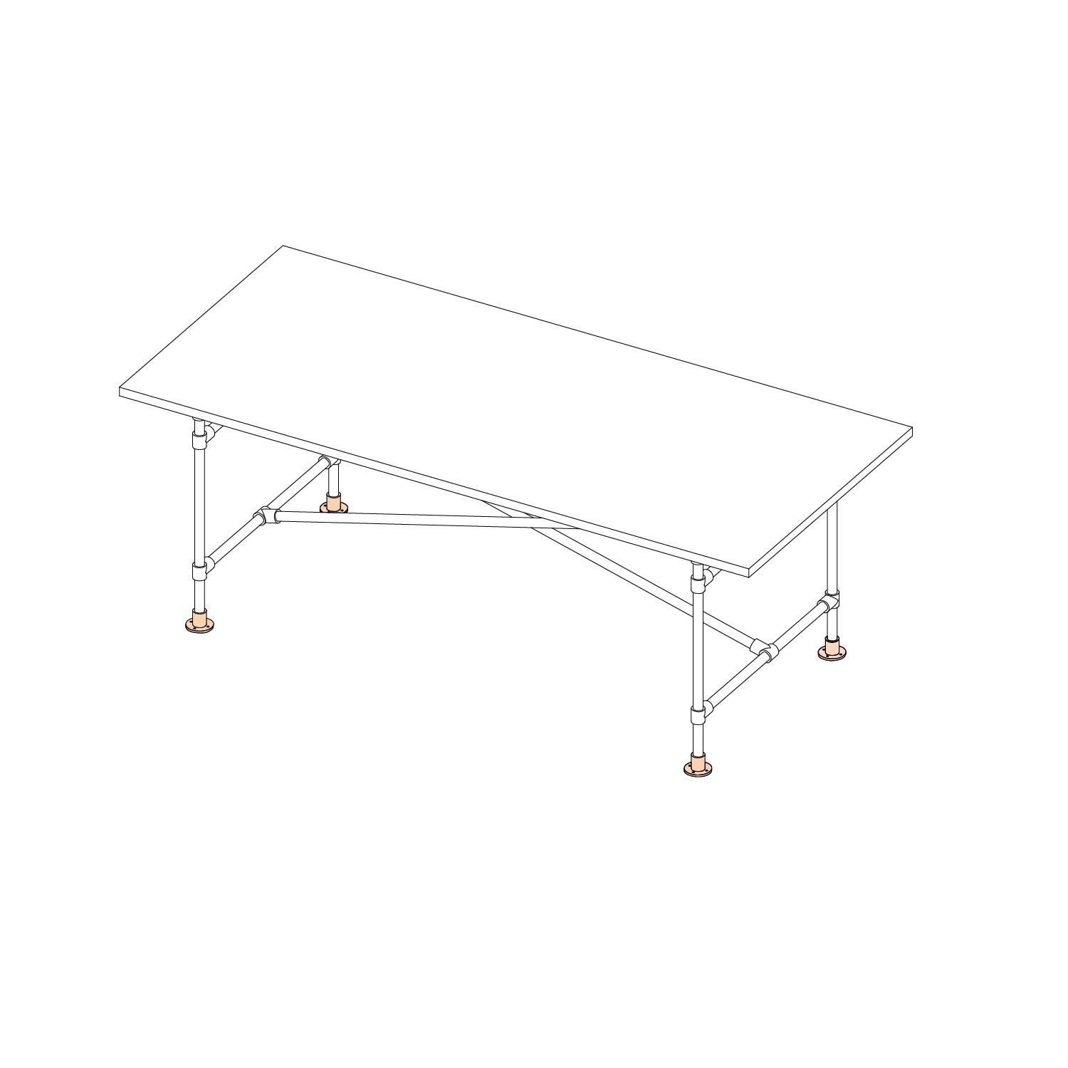 Fußplatte, rund, silber verzinkt, Ø 2,7 cm, für Stahlrohr Möbelbau.