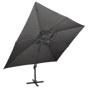 vidaXL Ampelschirm mit Doppeldach Anthrazit 400 x 300 cm 312373