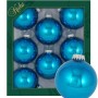 Krebs Glas Lauscha Weihnachtskugeln: 8 glänzende, hawaiiblaue Glaskugeln (7cm) im Set. Perfekt für festliche Dekoration.