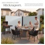 Graue Tectake Doppel Seitenmarkise auf Terrasse, bietet Privatsphäre, Sonnen- & Windschutz. Ideal für Garten & Balkon.