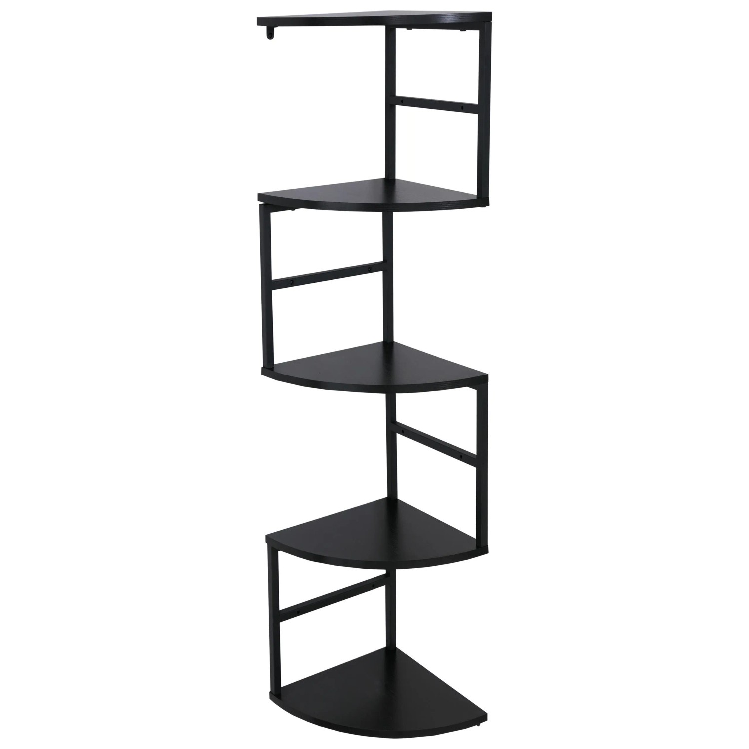 MCW Eckregal O99 5 Ebenen Industrial Metall Melamin 128x30x30cm Schwarz