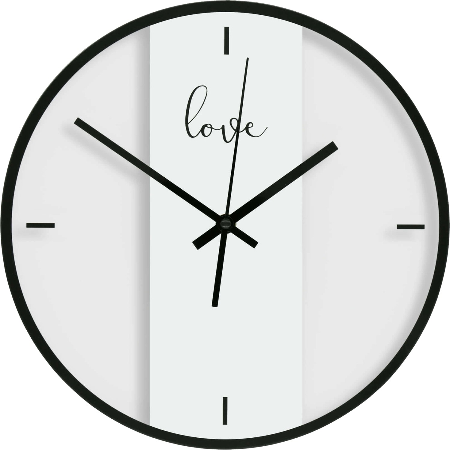 Wall-Art Wanduhr Love Glas Ø 30 cm Transparent günstig online kaufen