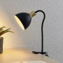 Schwarze Lindby Klemmleuchte Genora aus Metall, 1-flammig, E14 für Wohnzimmer.