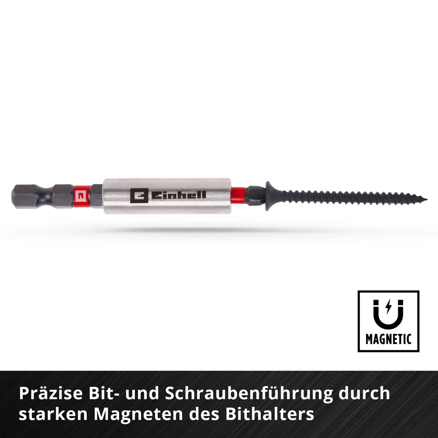 Einhell Bit-Set: Bithalter mit Bit und Schraube, magnetisch.