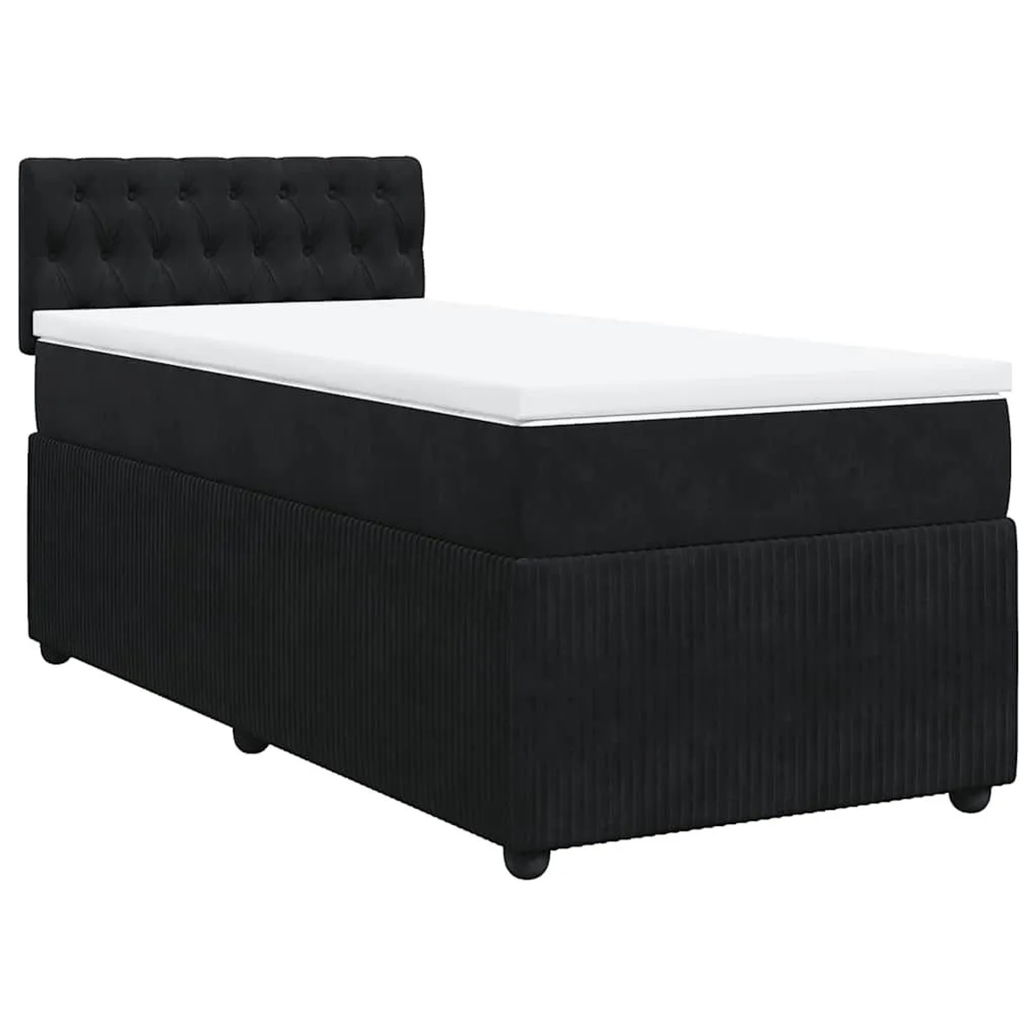 vidaXL Boxspringbett mit Matratze Schwarz 80x200 cm Samt 3289898 günstig online kaufen