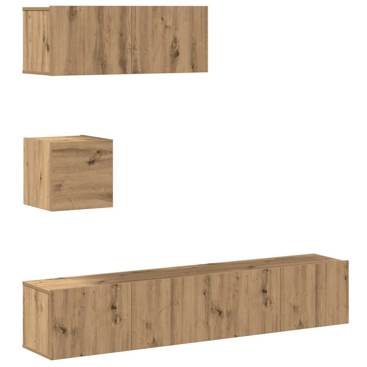 vidaXL 4-Tlg TV-Schrank-Set Wandmontage Artisan-Eiche Holzwerkstoff 3329156 günstig online kaufen