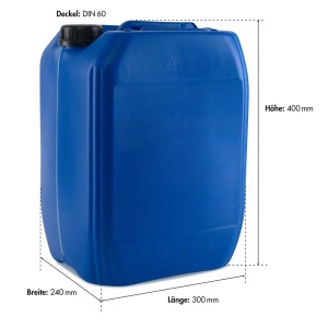 Blauer Kanister Bayzid Chlor 13% Flüssig, 25kg für Pool Desinfektion.