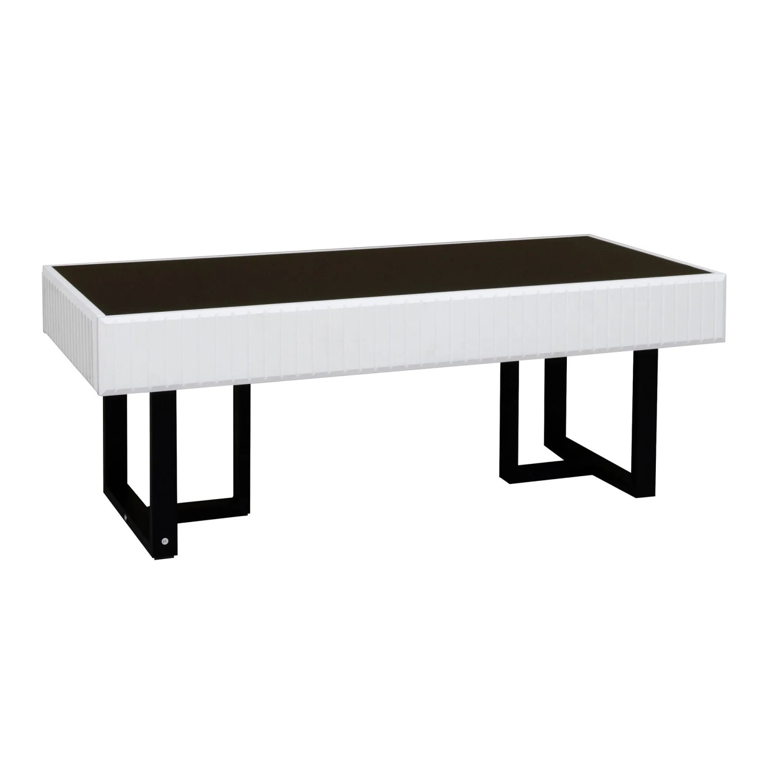 okwish Couchtisch Modern/Kassisch Wohnzimmertisch 110 × 50 cm Schwarz/Weiß