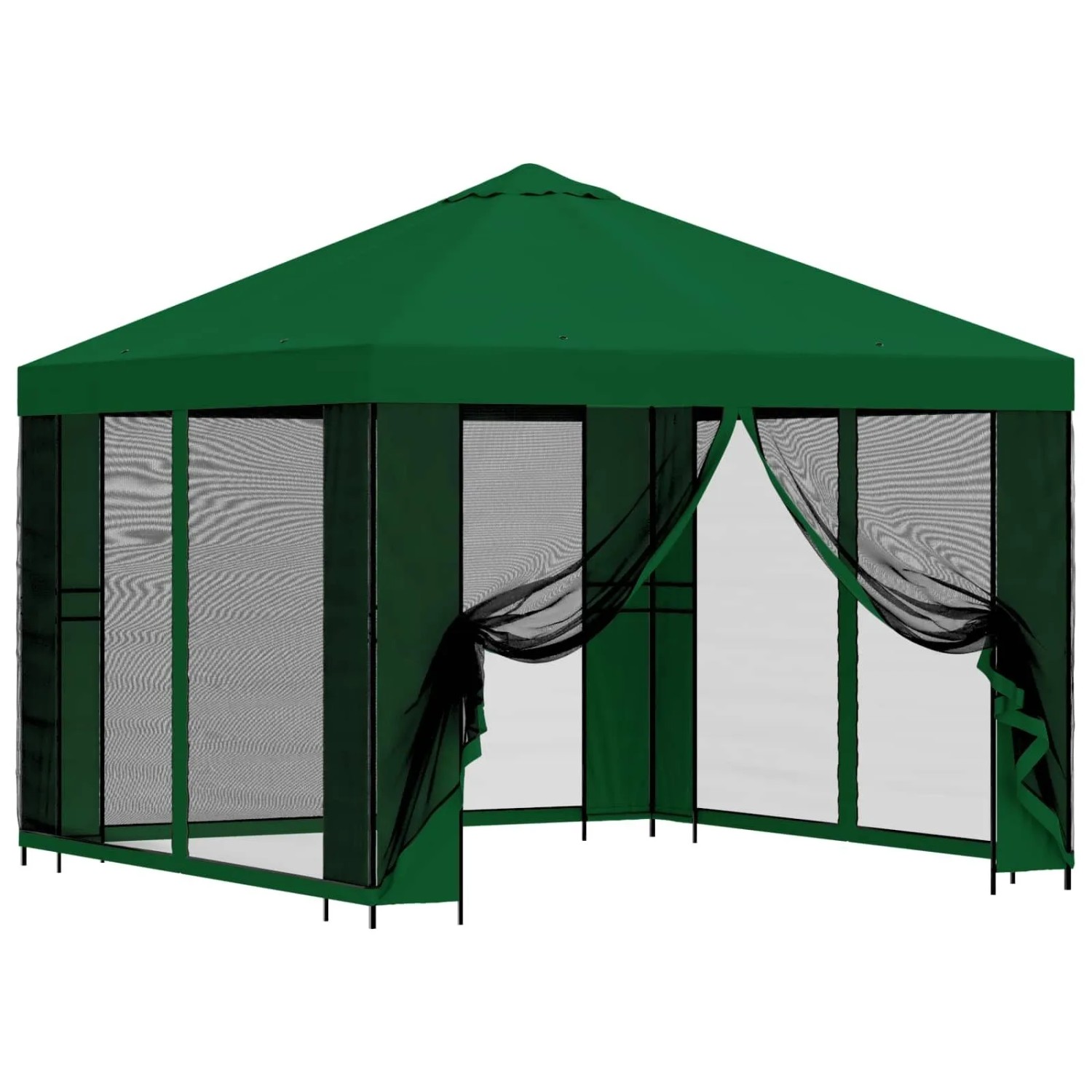 vidaXL Garten Pavillon mit Seitenwänden 3 x 3 m Grün 900365
