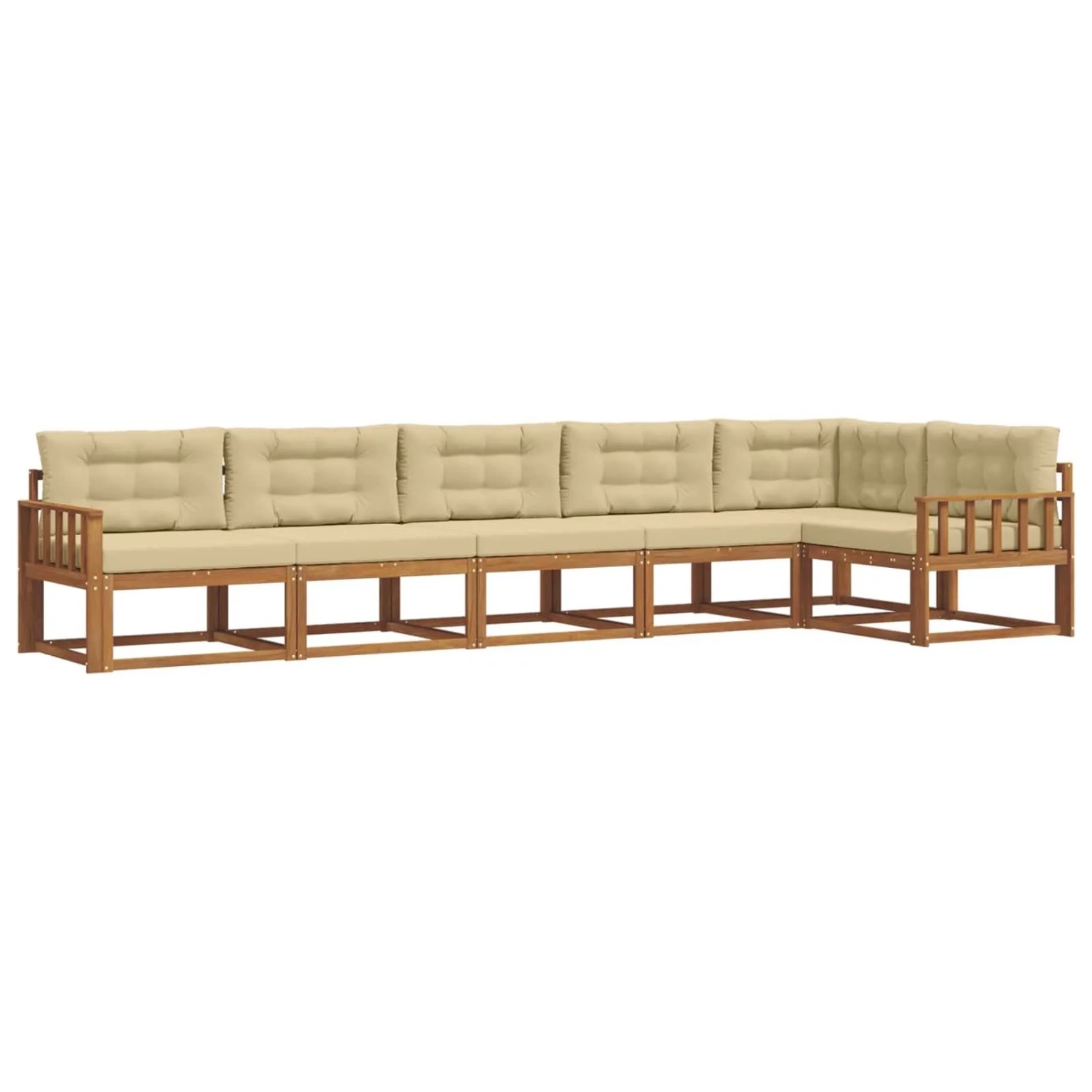vidaXL Outdoor-Sofagarnitur mit Kissen 6-Tlg Natur und Beige 3367646