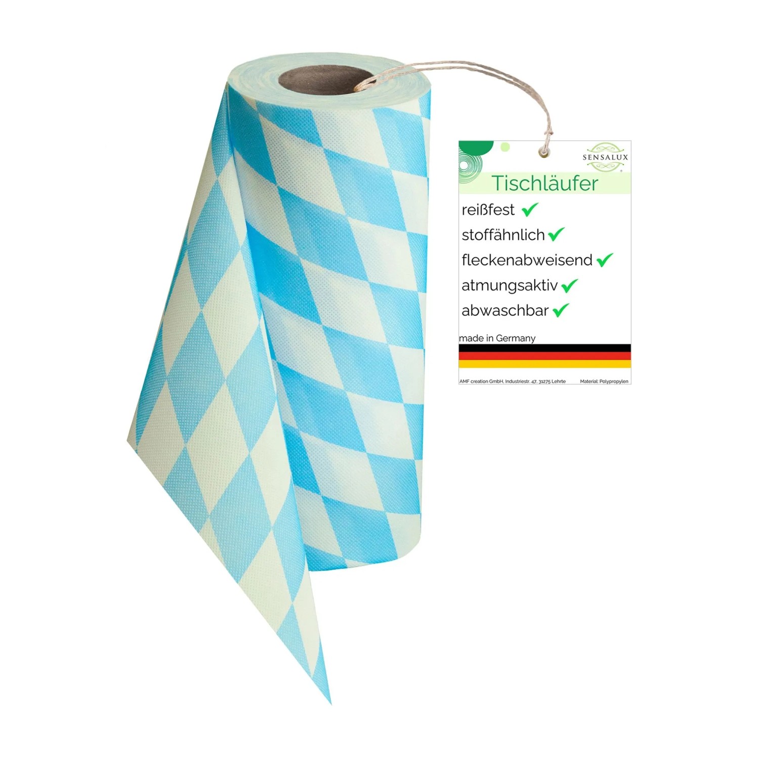 Sensalux Vlies-Tischläufer 50 cm x 25 m Bayrischblau