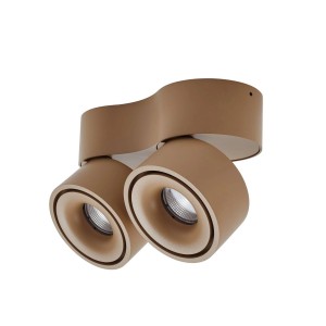 Arcchio LED Deckenlampe Rotari 10039710 Modern in Braun aus Aluminium 2-flammig Flurleuchte