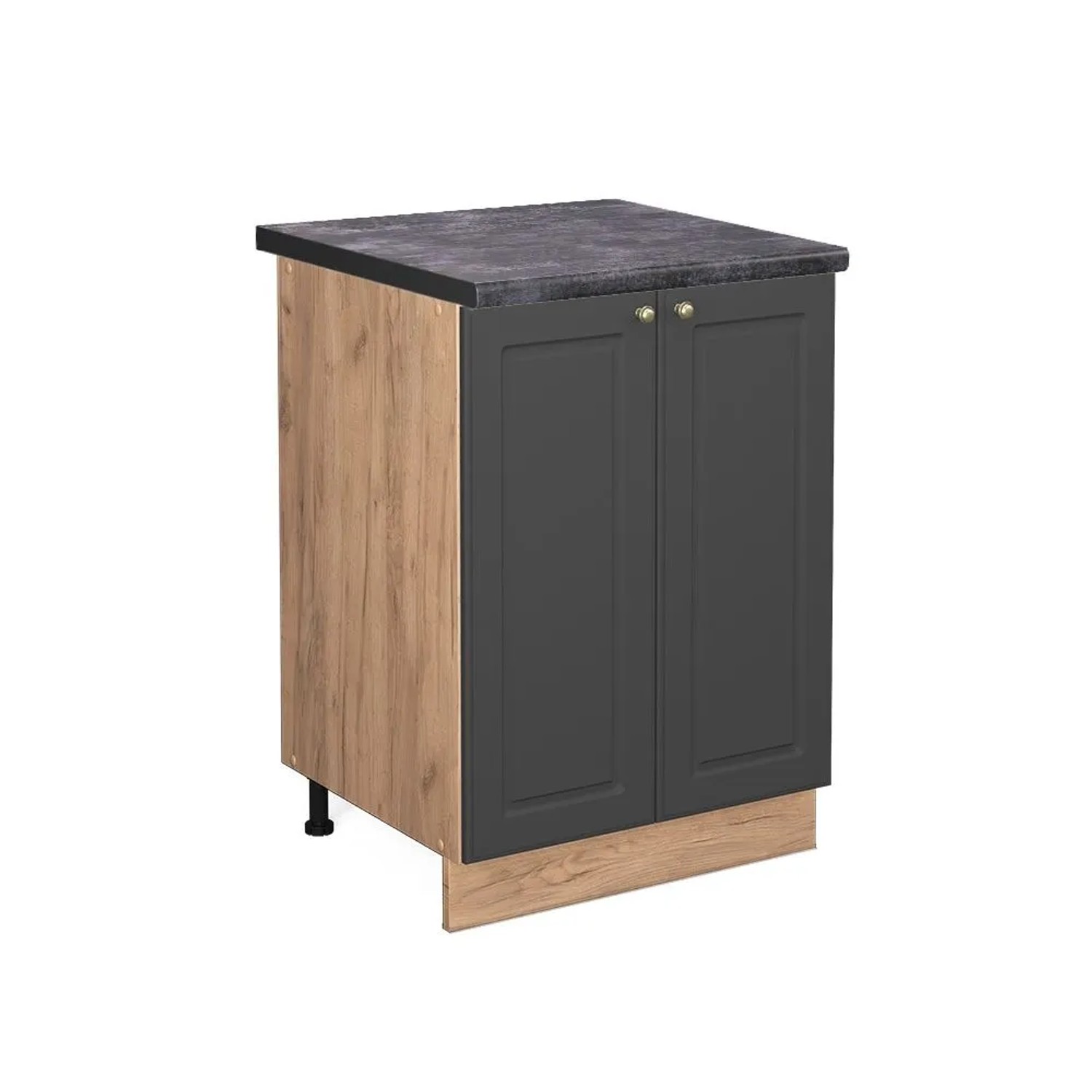 Vicco Küchenunterschrank Fame-Line Anthrazit-Gold Goldkraft Eiche 60 cm AP Anthrazit