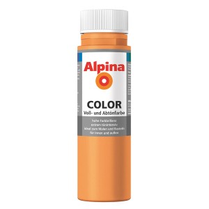 Flasche Alpina Color Fresh Orange Abtönfarbe, seidenmatt, 250ml.