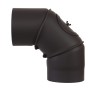Schwarzer Firefix Rauchrohrbogen 90° mit 150 mm Durchmesser für Kaminöfen.