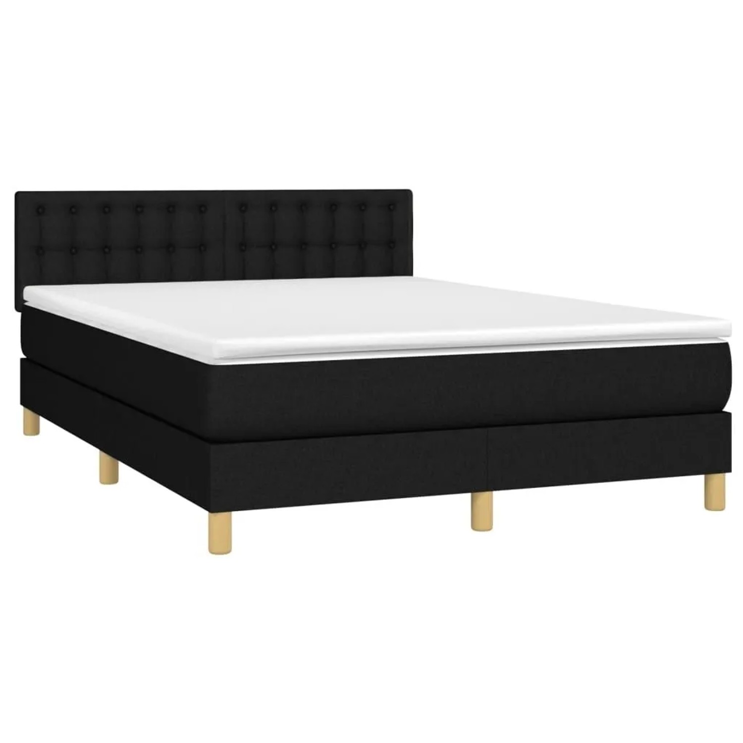 vidaXL Boxspringbett mit Matratze & LED Schwarz 140x190 cm Stoff 3134031 günstig online kaufen