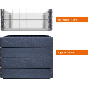 Garantia Ergo Quadro Turbo M 75 Stone Hochbeet mit Wachstumsmodul, Stone Optik.