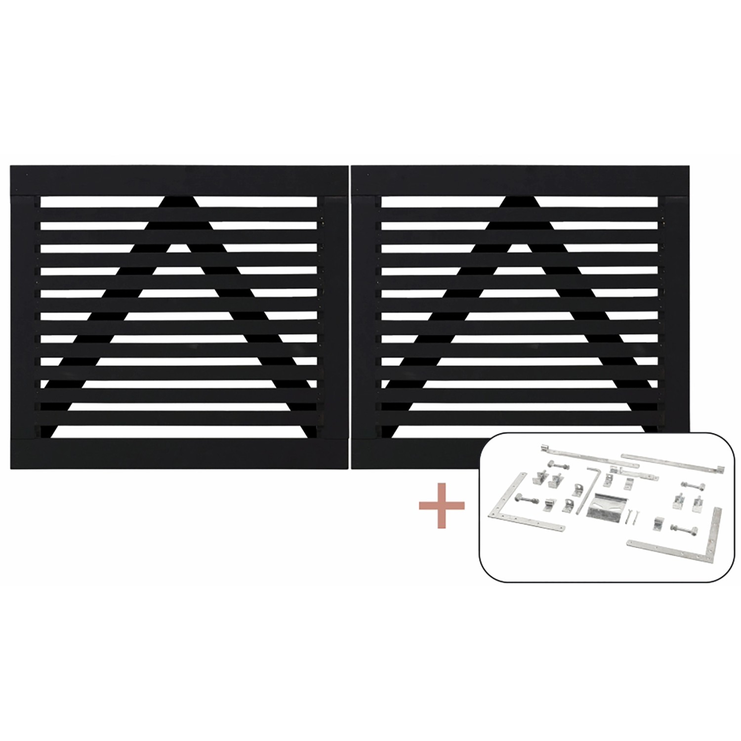 Doppeltor Tokyo Nadelholz Schwarz 200 cm x 90 cm günstig online kaufen