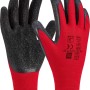 Arbeitshandschuhe Latex Rot, 5er-Pack, Größe 8. Rutschfeste, schwarze Handfläche, roter Handrücken.