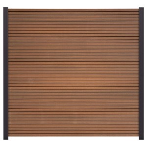 GartenLand WPC Zaun Shadowline, 180x180 cm, Mahagoni. Sichtschutz Steckzaun ohne Pfosten.