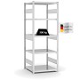 Lichtgraues PROREGAL Fachbodenregal, Stecksystem, 5 Ebenen, 200x75x60 cm, Fachlast 330 kg.